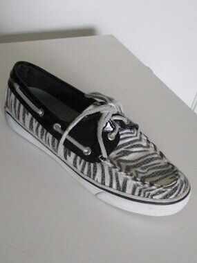 Sperry Top-Sider Womens Zebra Sequins Boat Deck Shoe - Size 7M
